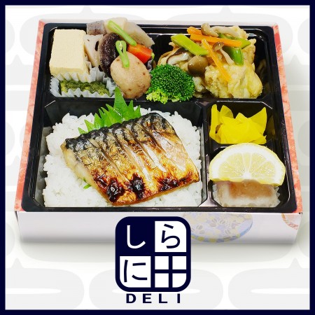 【しらに田デリ】塩サバと鶏天弁当 [幅19.5/奥19.5/高4.0]